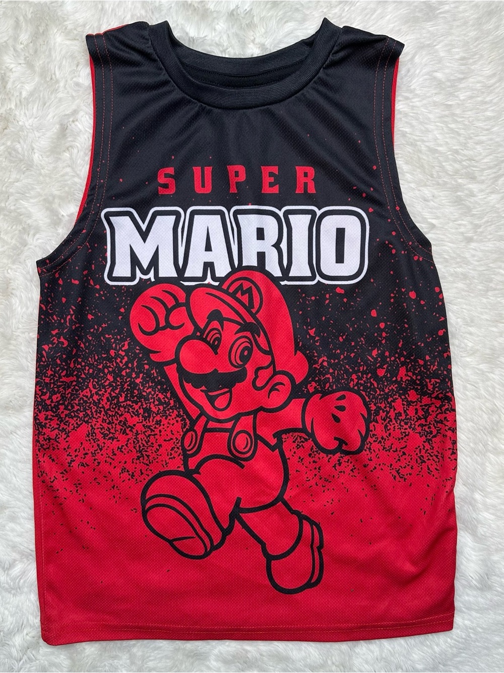 Super Mario Tank Top Red and Black Size 8